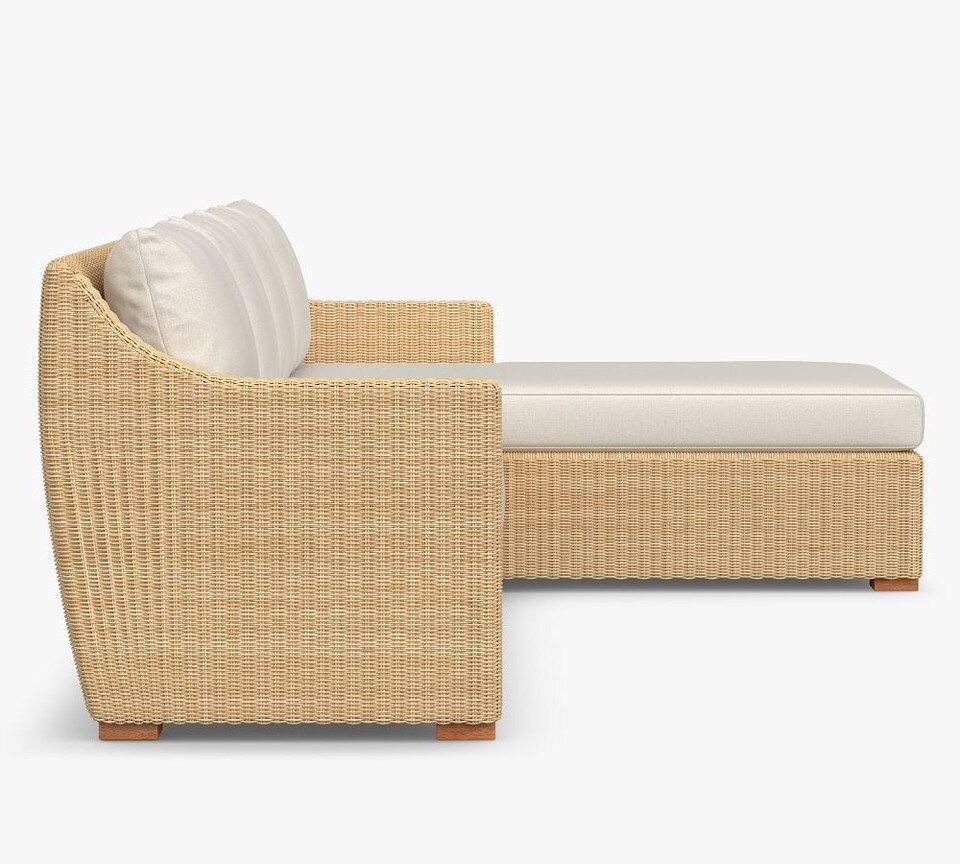 Hampton AllWeather Wicker 3Piece Loveseat Sectional Pottery Barn